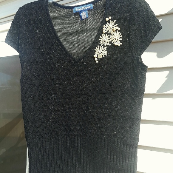 Vintage 1990s Evan-Picone Cap-Sleeve Sweater - Picture 1 of 3